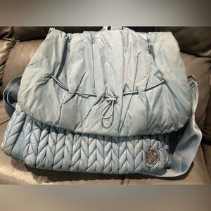 Chic Light Blue Quilted Women's Backpack